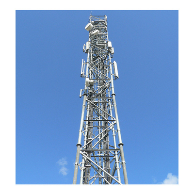 ساختار زاویه میله فولادی گالوانیزه 70 متری Gsm Telecom 3 Legged Tower